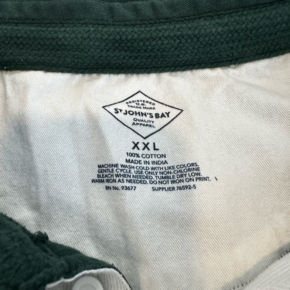 St. John’s Bay Sz: XXL Long Sleeve Rugby Colorblock Striped Multicolor Polo Top. - Picture 6 of 11
